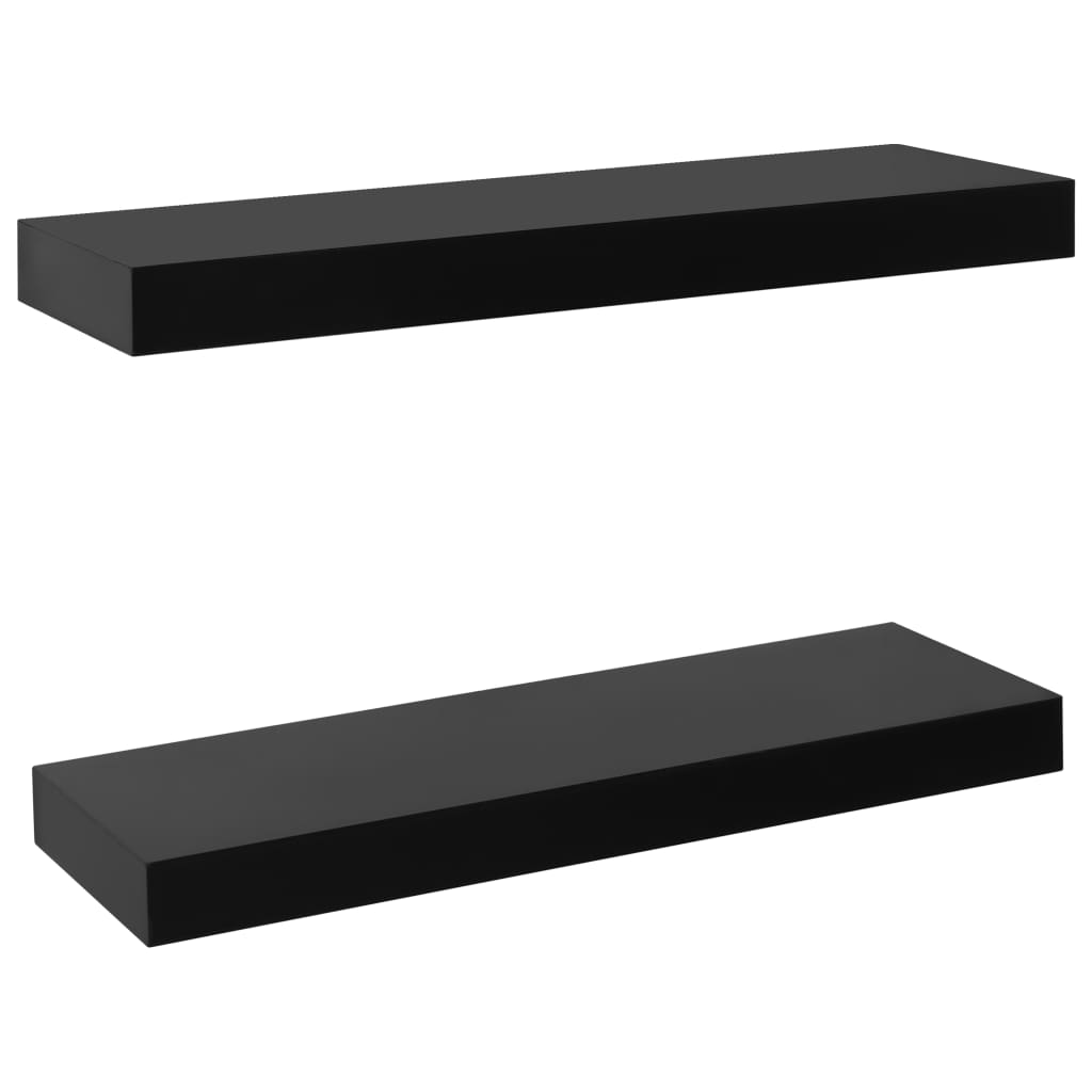 vidaXL Schweberegale 2 Stk. Schwarz 40x20x3,8 cm