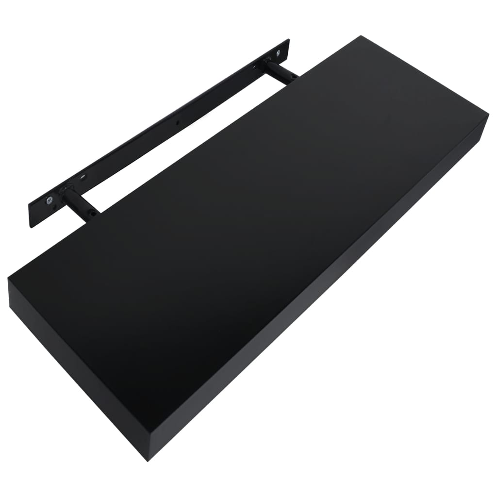 vidaXL Schweberegale 2 Stk. Schwarz 40x20x3,8 cm