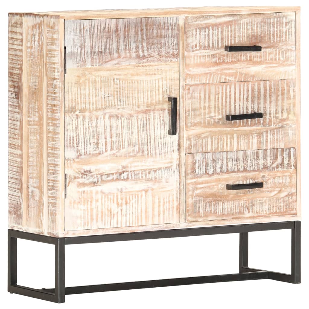 vidaXL Sideboard Weiß 73×30×75 cm Massivholz Akazie