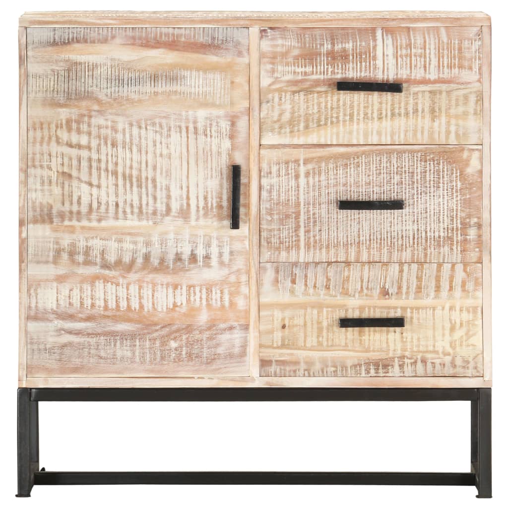 vidaXL Sideboard Weiß 73×30×75 cm Massivholz Akazie