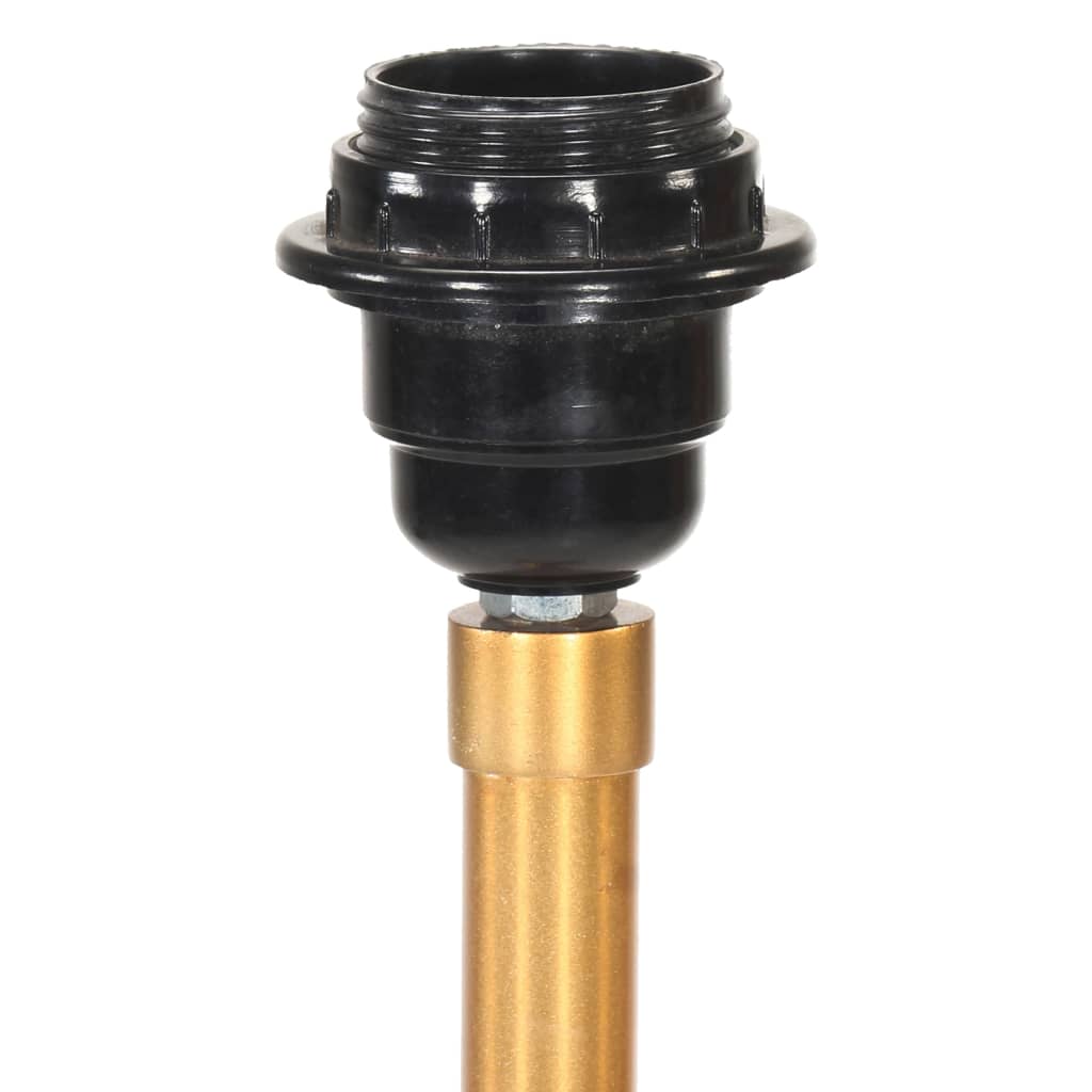vidaXL Stativlampe Schwarz und Golden Teak Massivholz 141 cm