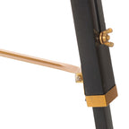 vidaXL Stativlampe Schwarz und Golden Teak Massivholz 141 cm