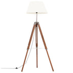 vidaXL Stativlampe Honigbraun und Weiß Teak Massivholz 141 cm