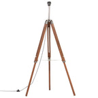 vidaXL Stativlampe Honigbraun und Weiß Teak Massivholz 141 cm