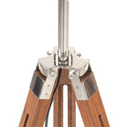 vidaXL Stativlampe Honigbraun und Weiß Teak Massivholz 141 cm