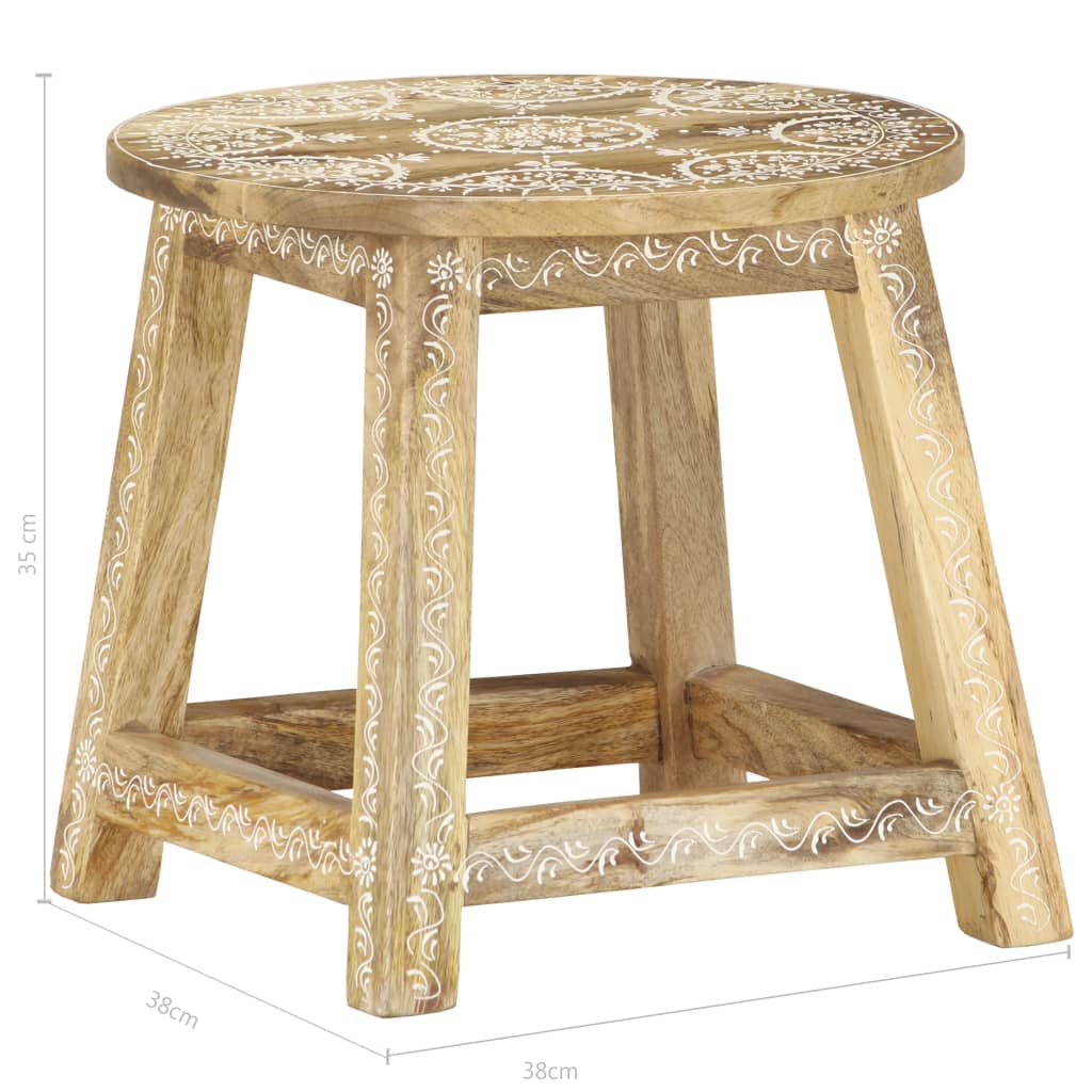 vidaXL Hocker Handbemalt 38×38×35 cm Mango Massivholz