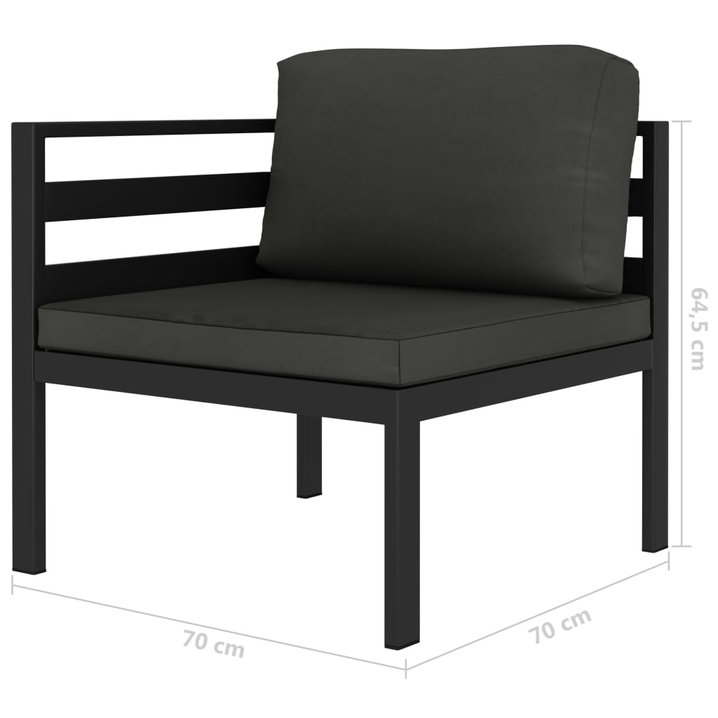 vidaXL 8-tlg. Garten-Lounge-Set mit Kissen Aluminium Anthrazit