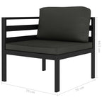 vidaXL 8-tlg. Garten-Lounge-Set mit Kissen Aluminium Anthrazit