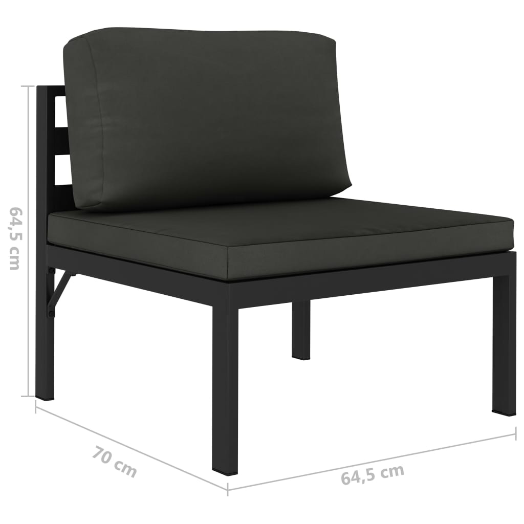 vidaXL 8-tlg. Garten-Lounge-Set mit Kissen Aluminium Anthrazit