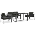 vidaXL 5-tlg. Garten-Sofagarnitur mit Kissen Aluminium Anthrazit
