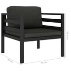 vidaXL 5-tlg. Garten-Sofagarnitur mit Kissen Aluminium Anthrazit