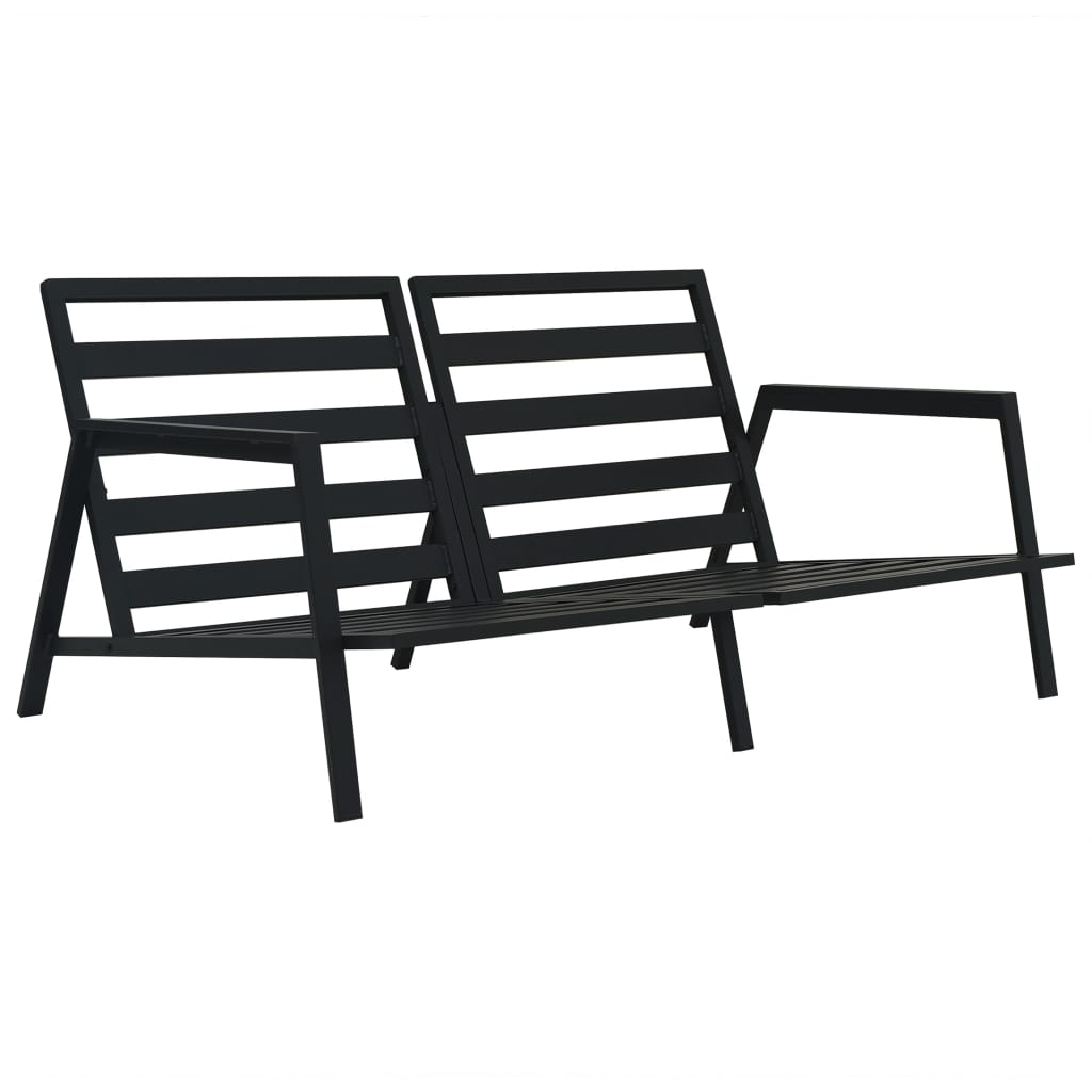 vidaXL 5-tlg. Garten-Lounge-Set mit Auflagen Aluminium Dunkelgrau