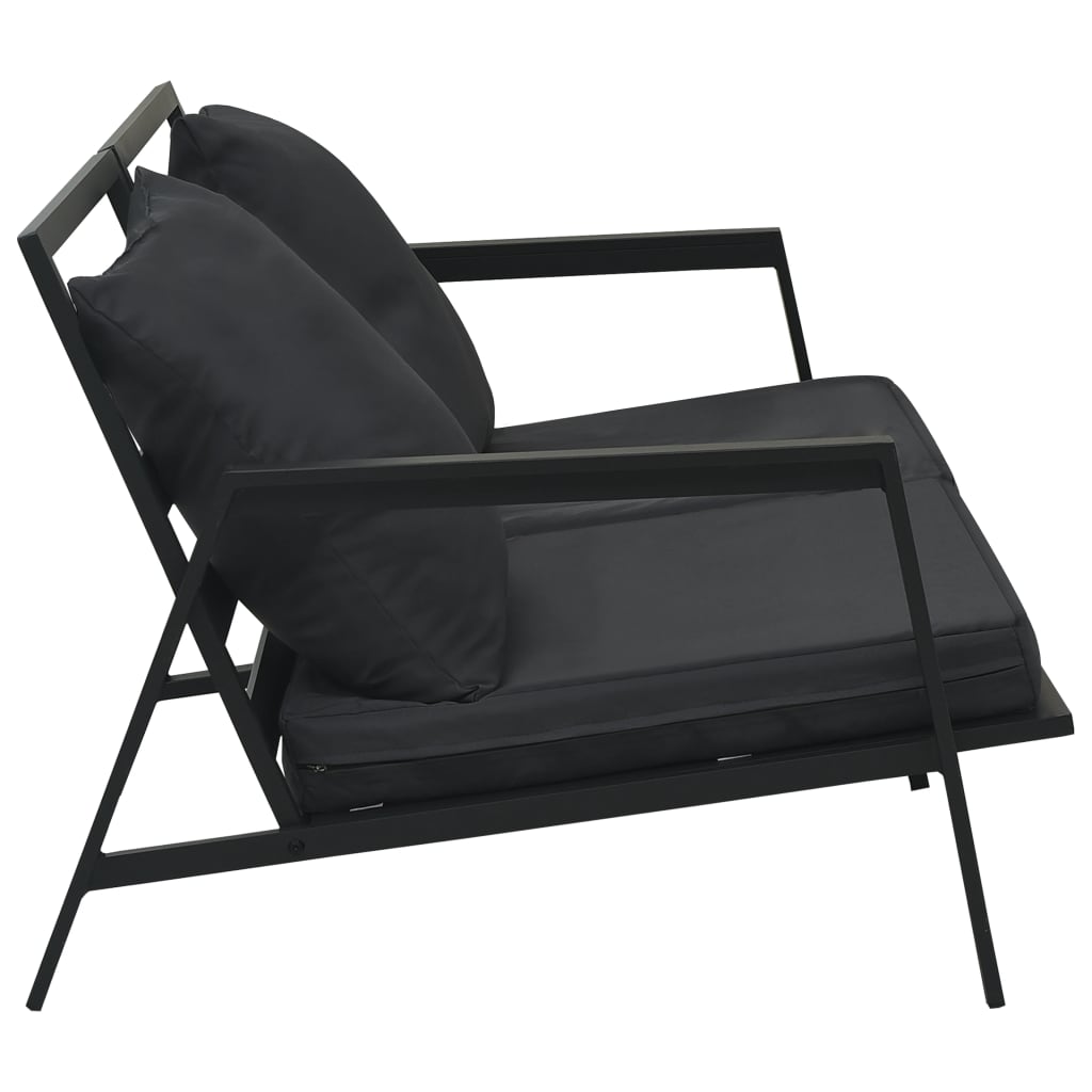 vidaXL 5-tlg. Garten-Lounge-Set mit Auflagen Aluminium Dunkelgrau