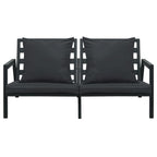 vidaXL 5-tlg. Garten-Lounge-Set mit Auflagen Aluminium Dunkelgrau