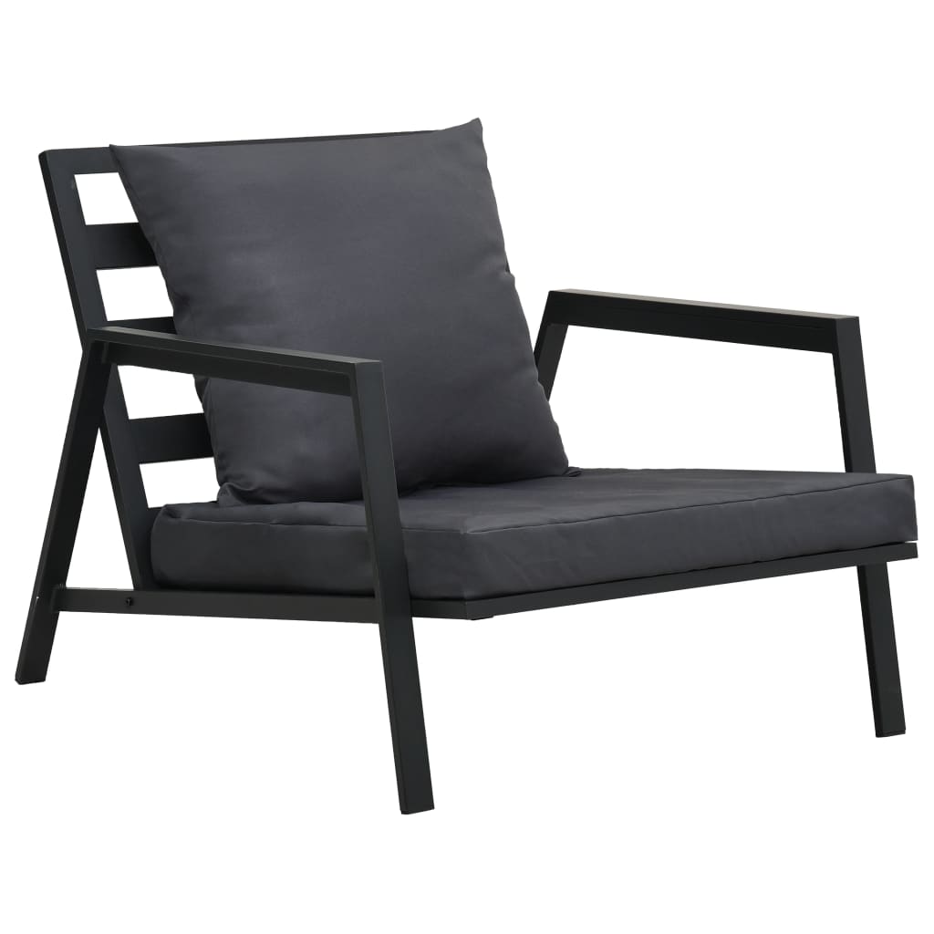 vidaXL 5-tlg. Garten-Lounge-Set mit Auflagen Aluminium Dunkelgrau