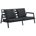 vidaXL 4-tlg. Outdoor-Lounge-Set mit Kissen Aluminium Dunkelgrau