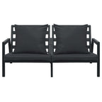 vidaXL 4-tlg. Outdoor-Lounge-Set mit Kissen Aluminium Dunkelgrau