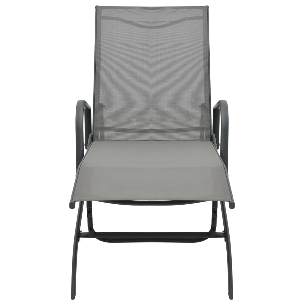 vidaXL Sonnenliegen 2 Stk. mit Tisch Textilene und Stahl