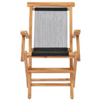 vidaXL Klappbare Gartenstühle 2 Stk. Massivholz Teak und Seil