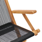 vidaXL Klappbare Gartenstühle 2 Stk. Massivholz Teak und Seil