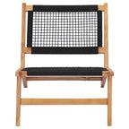 vidaXL Sonnenliege mit Fußablage Massivholz Teak und Seil