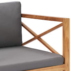 vidaXL Gartenstuhl mit Grauen Auflagen Massivholz Teak