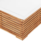 vidaXL Garten-Mittelsofa mit Cremeweißer Auflage Massivholz Teak