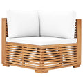 vidaXL Garten-Ecksofa mit Cremeweißer Auflage Massivholz Teak