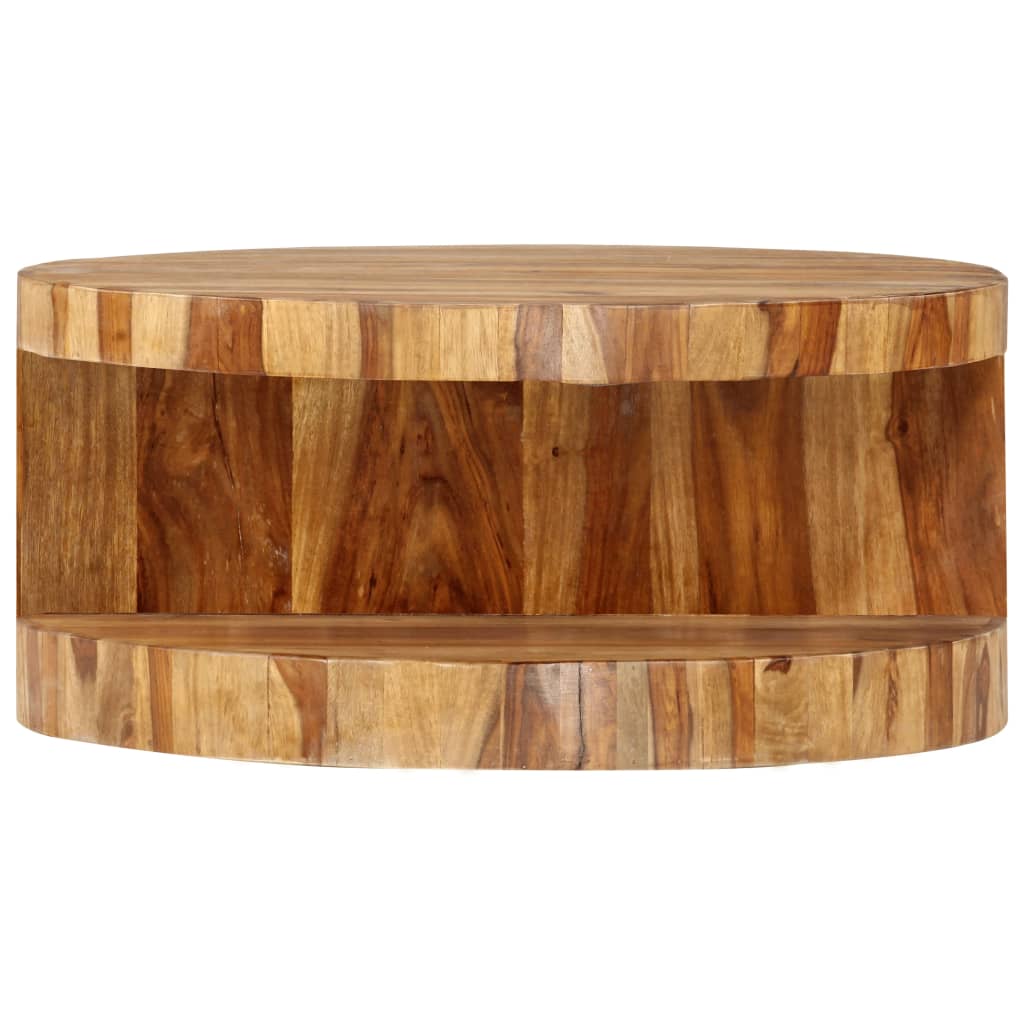 vidaXL Couchtisch Rund 65×30 cm Massivholz Akazie