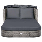 vidaXL Sonnenliege mit Dach Poly Rattan Anthrazit