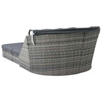 vidaXL Sonnenliege mit Dach Poly Rattan Anthrazit