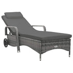 vidaXL Sonnenliege mit Rädern Poly Rattan Anthrazit