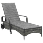 vidaXL Sonnenliege mit Rädern Poly Rattan Anthrazit