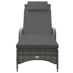 vidaXL Sonnenliege mit Rädern Poly Rattan Anthrazit