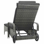 vidaXL Sonnenliege mit Rädern Poly Rattan Anthrazit