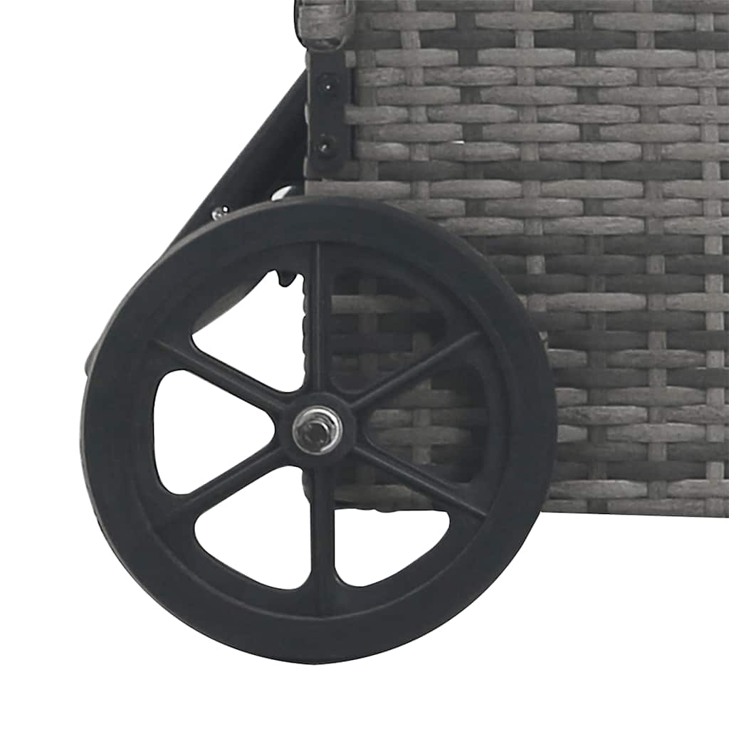vidaXL Sonnenliege mit Rädern Poly Rattan Anthrazit