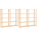 vidaXL Lagerregale 5 Böden 2 Stk. 170x38x170cm Massivholz Kiefer 500kg