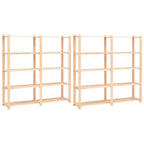 vidaXL Lagerregale 5 Böden 2 Stk. 170x38x170cm Massivholz Kiefer 500kg
