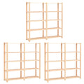 vidaXL Lagerregale 5 Böden 3 Stk. 170x38x170cm Massivholz Kiefer 500kg