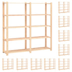 vidaXL Lagerregale 5 Böden 10 Stk 170x38x170cm Massivholz Kiefer 500kg