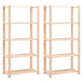 vidaXL Regale 5 Böden 2 Stk. 80×38×170 cm Kiefer Massivholz 250 kg