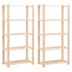 vidaXL Regale 5 Böden 2 Stk. 80×38×170 cm Kiefer Massivholz 250 kg