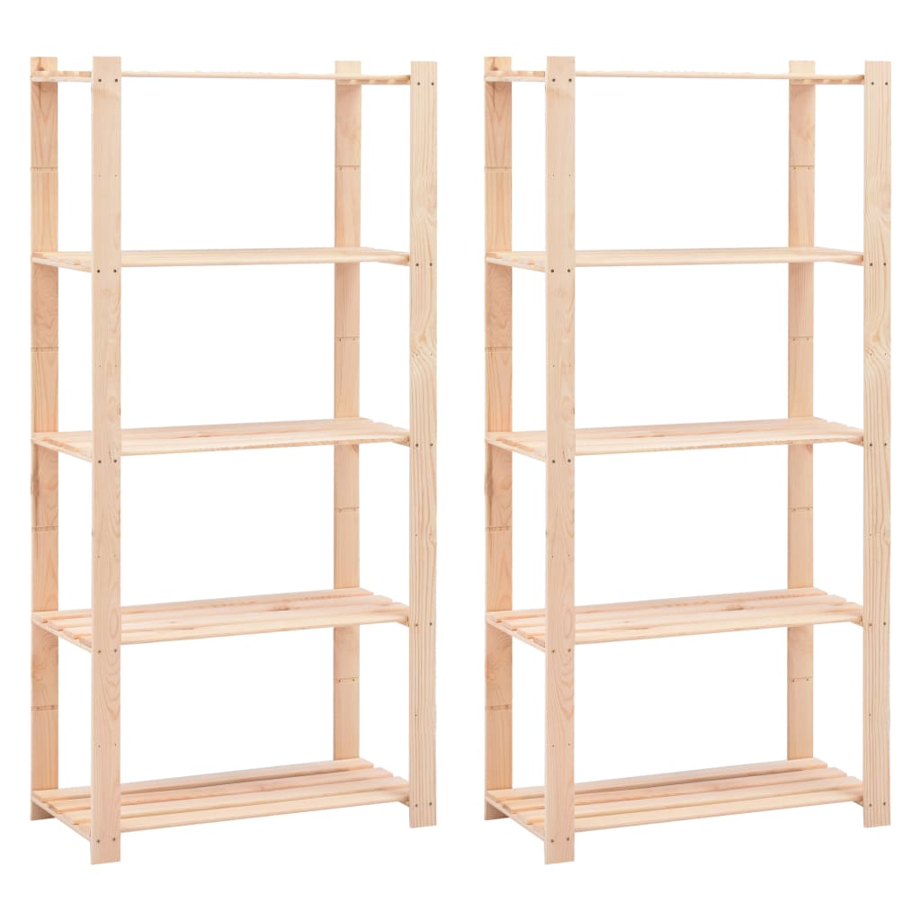 vidaXL Regale 5 Böden 2 Stk. 80×38×170 cm Kiefer Massivholz 250 kg
