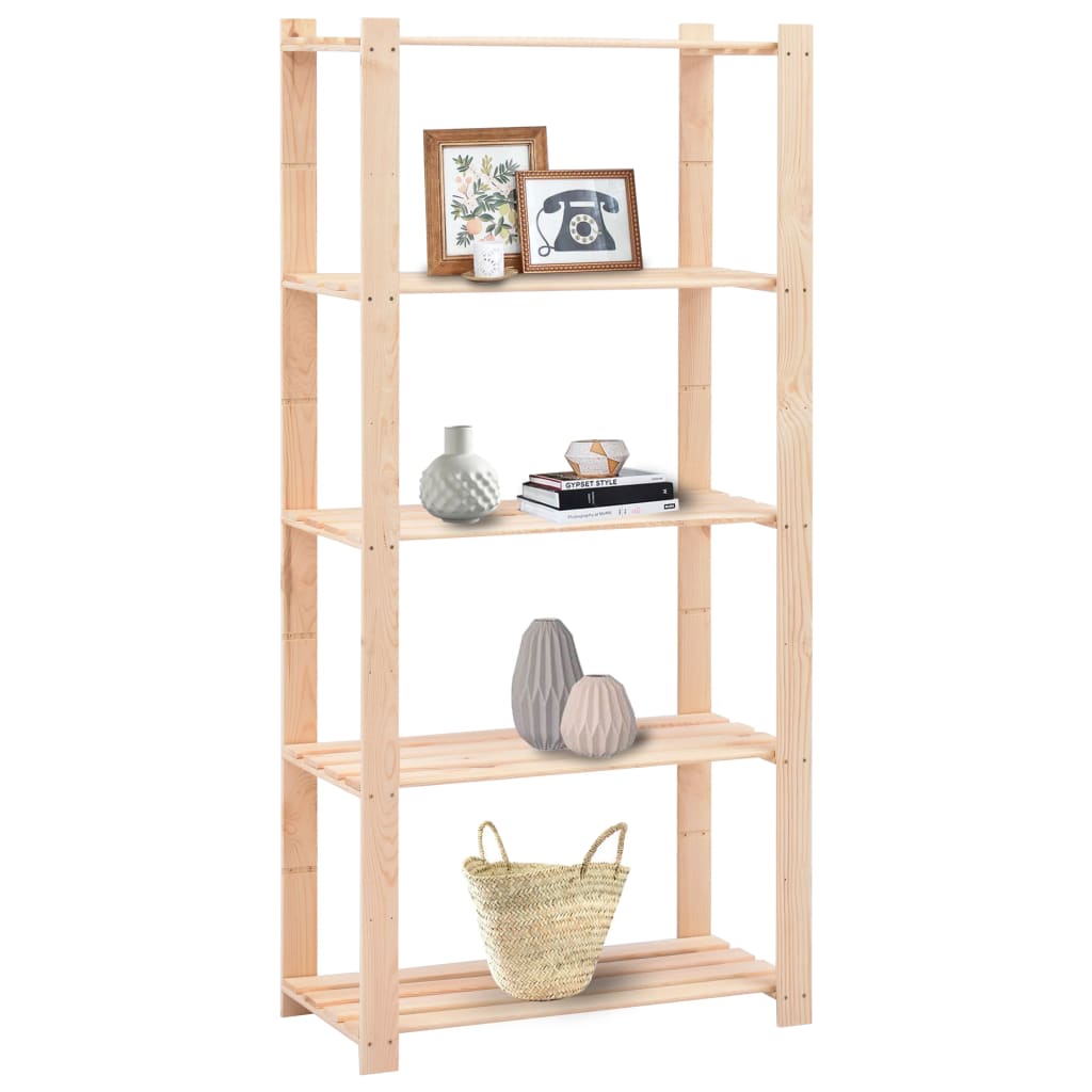 vidaXL Regale 5 Böden 2 Stk. 80×38×170 cm Kiefer Massivholz 250 kg
