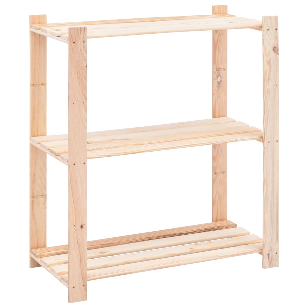 vidaXL Lagerregale 3 Böden 2 Stk. 80x38x90cm Massivholz Kiefer 150kg