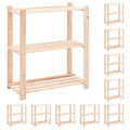 vidaXL Lagerregale 3 Böden 10 Stk. 80x38x90cm Massivholz Kiefer 150kg
