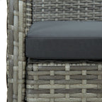 vidaXL Gartensofa 3-Sitzer mit Kissen Grau Poly Rattan