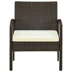 vidaXL Gartenstuhl mit Kissen Poly Rattan Braun