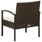vidaXL Gartenstuhl mit Kissen Poly Rattan Braun