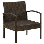 vidaXL Gartenstuhl mit Kissen Poly Rattan Braun
